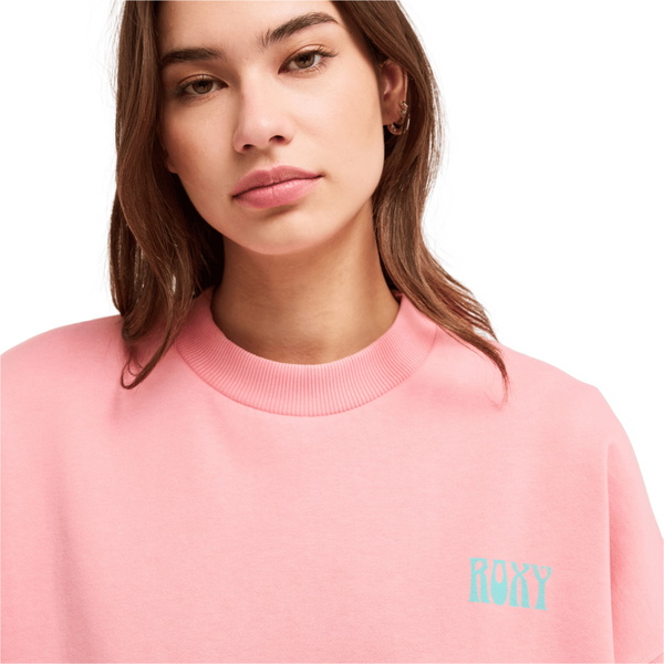 2026 Roxy Womens Lineup Oversized Crew Neck Fleece ERJFT05069 - Plumeria